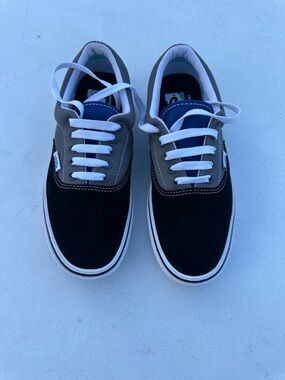 Vans Women's Black, Gray & Blue Low-Top Sneakers